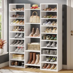 59"H Shoe Rack, Freestanding Shoe Organizer with 23 Storage Shelves