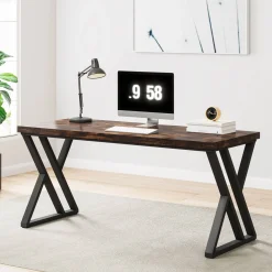 Heavy-Duty Computer Desk, 55" Simple Study Desk Writing Table