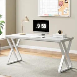 Heavy-Duty Computer Desk, 55" Simple Study Desk Writing Table