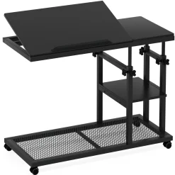 Height Adjustable C Table, Mobile Side Table with Tiltable Drawing Board