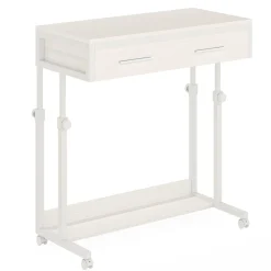Height Adjustable Desk, Mobile Side Table Portable Desk with Drawers