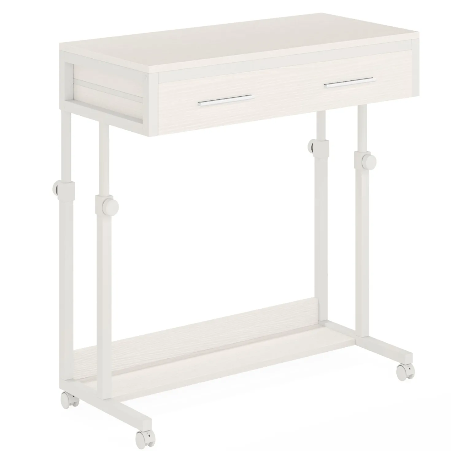 Height Adjustable Desk, Mobile Side Table Portable Desk with Drawers