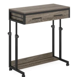 Height Adjustable Desk, Mobile Side Table Portable Desk with Drawers