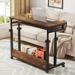 Height Adjustable Desk, Rolling Standing Portable Laptop Table