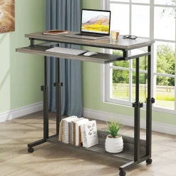 Height Adjustable Desk, Rolling Standing Portable Laptop Table