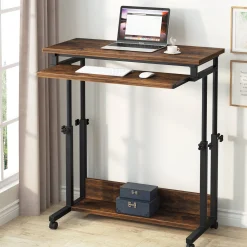 Height Adjustable Desk, Rolling Standing Portable Laptop Table
