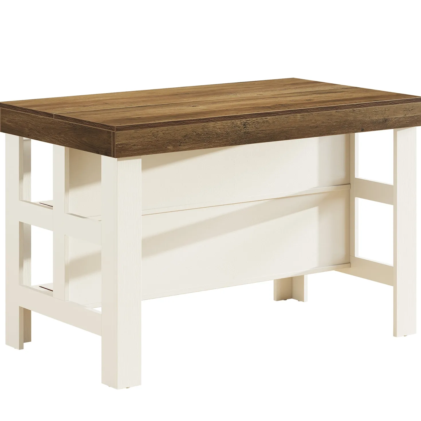 Home Bar Table Unit, 55" Counter Height Bar Cabinet with Storage Shelves