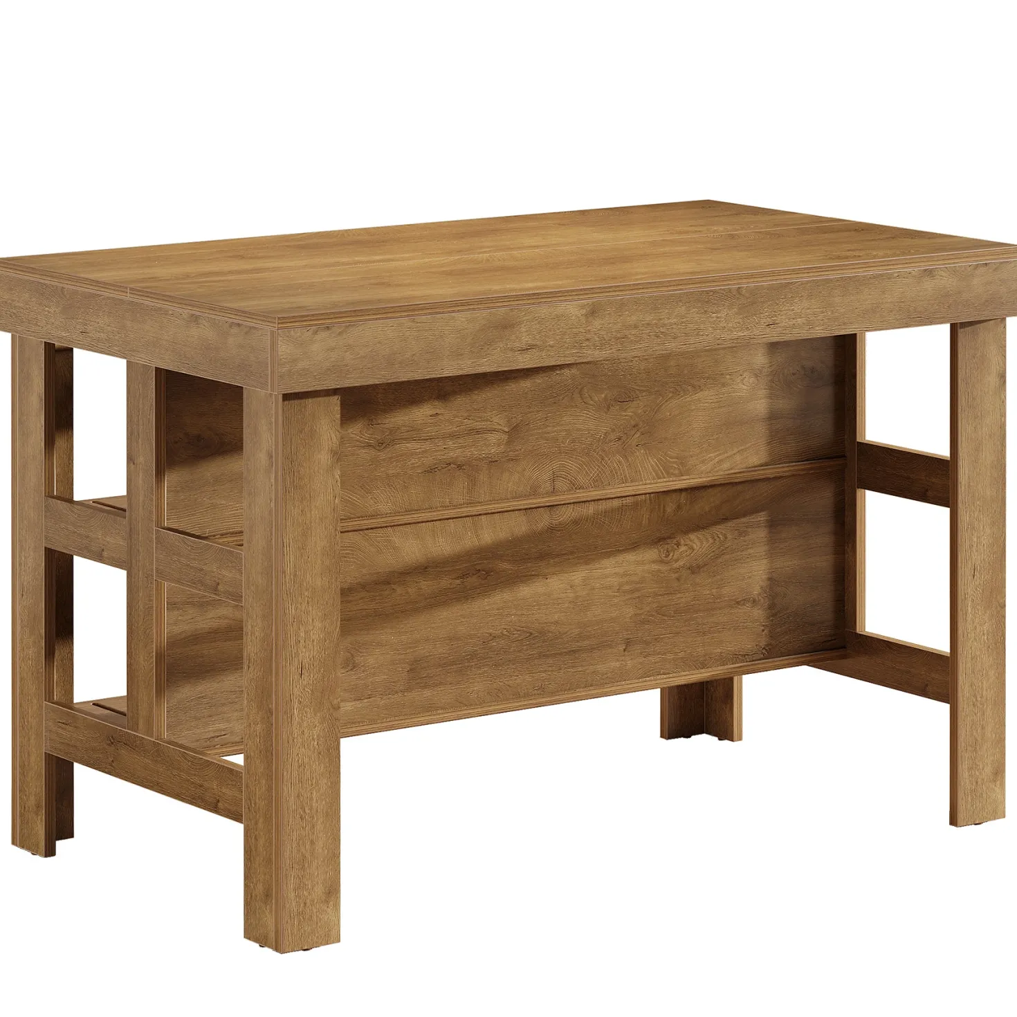 Home Bar Table Unit, 55" Counter Height Bar Cabinet with Storage Shelves