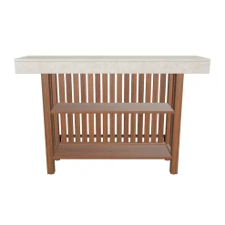 Home Bar Unit, Modern 2-Tier Bar Table with Footrest