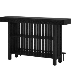 Home Bar Unit, Modern 2-Tier Bar Table with Footrest