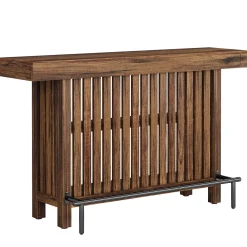 Home Bar Unit, Modern 2-Tier Bar Table with Footrest