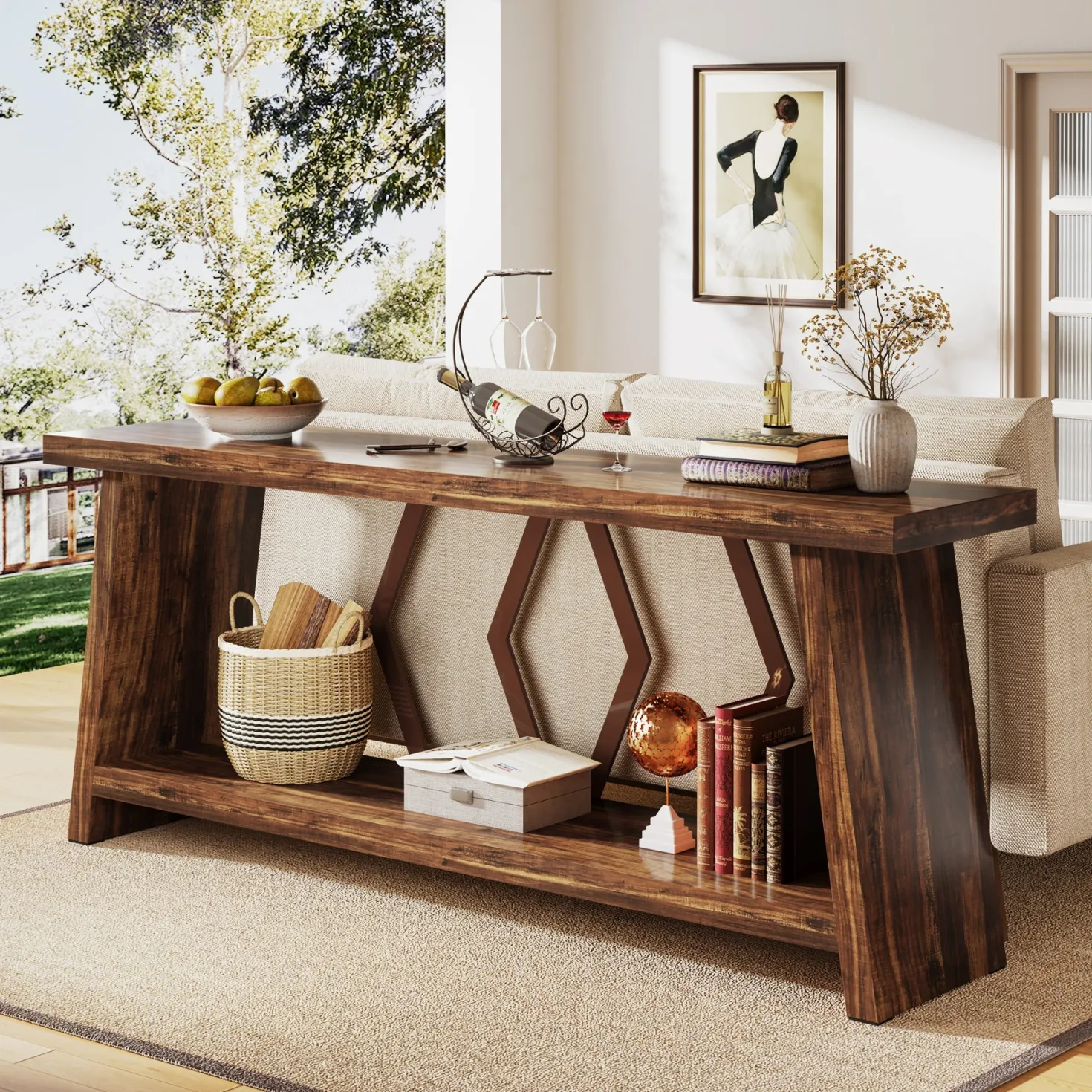 70.86-Inch Console Sofa Table with Storage for Entryway Living Room