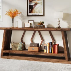 70.86-Inch Console Sofa Table with Storage for Entryway Living Room