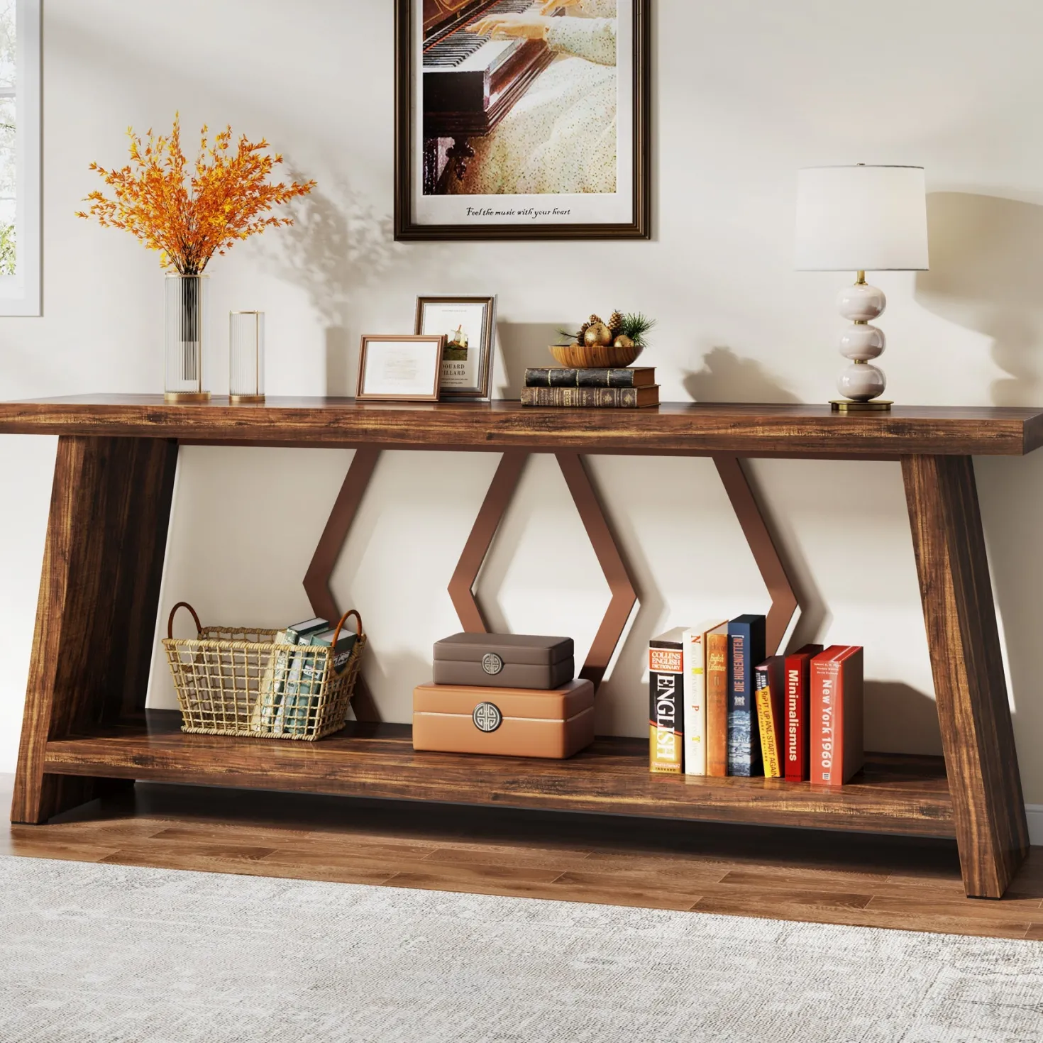 70.86-Inch Console Sofa Table with Storage for Entryway Living Room