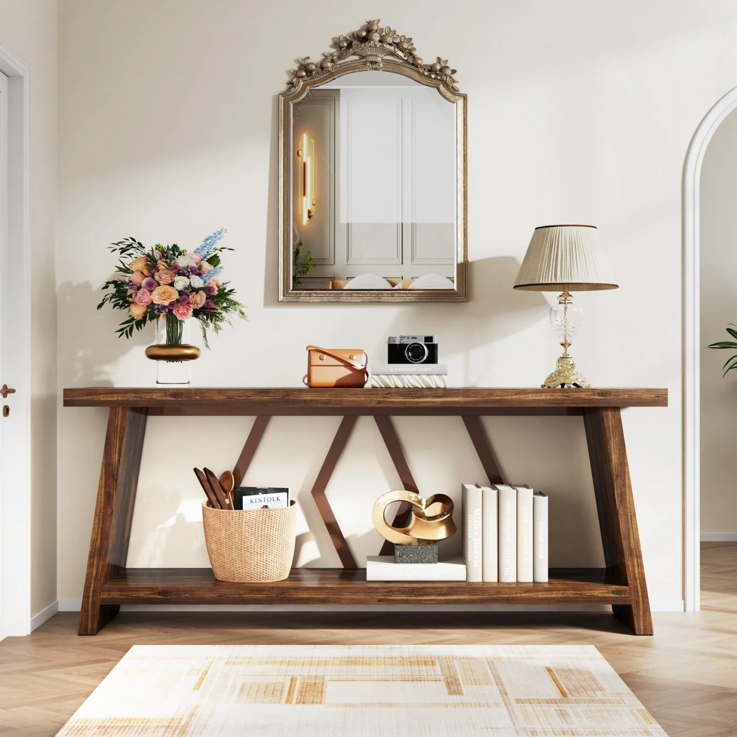 70.86-Inch Console Sofa Table with Storage for Entryway Living Room