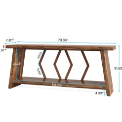 70.86-Inch Console Sofa Table with Storage for Entryway Living Room