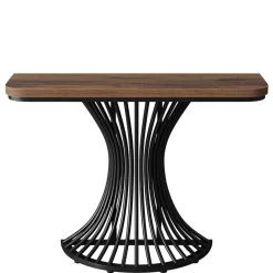 39-Inch Console Table, Accent Sofa Table with Geometric Metal Base