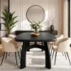 63-Inch Dining Table for 6-8, Solid Wood Kitchen Table with H-Frame for Dining Room