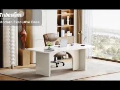 63-Inch Executive Desk, Modern Computer Desk with Arch Design Legs
