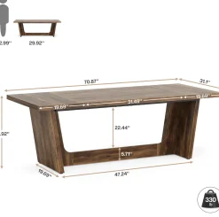 70.8-Inch Executive Desk, Wood Study Computer Desk Writing Table