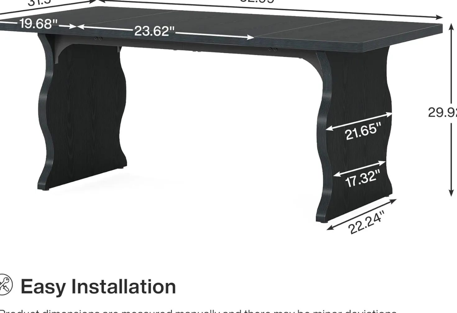 63-Inch Large Executive Desk, Sturdy Computer Desk Conference Table