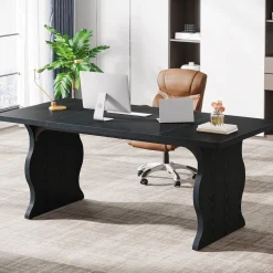 63-Inch Large Executive Desk, Sturdy Computer Desk Conference Table
