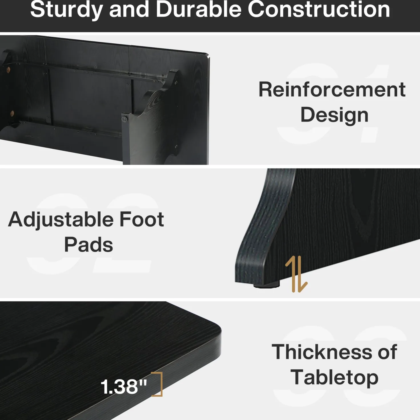 63-Inch Large Executive Desk, Sturdy Computer Desk Conference Table