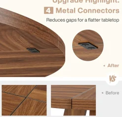 47-Inch Round Farmhouse Dining Table for 4–6 with Cross-Style Pedestal Base