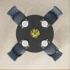 47-Inch Round Farmhouse Dining Table for 4–6 with Cross-Style Pedestal Base