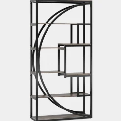 Industrial Bookshelf Bookcase with 8 Open Storage Shelf