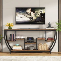 Industrial Console Table, 70.9
