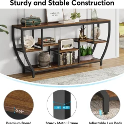 Industrial Console Table, 70.9