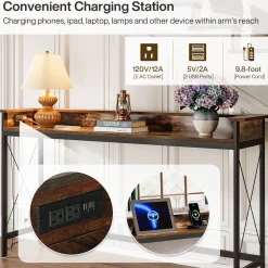 Industrial Console Table, 70.9