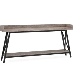 Industrial Console Table, 2-Tier Narrow Sofa Table Behind Couch