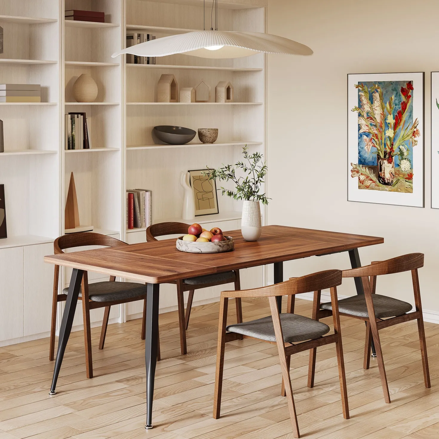 Industrial Dining Table, 70.9" Kitchen Dinner Table for 6 to 8 People