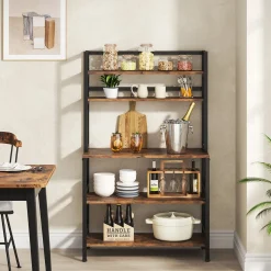 Industrial Kitchen Baker's Rack, 5-Tier Kitchen Utility Storage Shelf