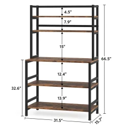 Industrial Kitchen Baker's Rack, 5-Tier Kitchen Utility Storage Shelf