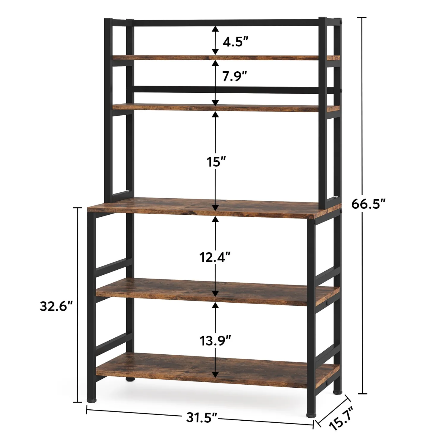 Industrial Kitchen Baker's Rack, 5-Tier Kitchen Utility Storage Shelf