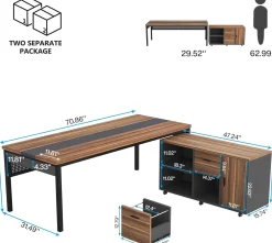 Industrial L-Shaped Desk, 71