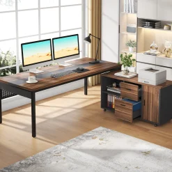 Industrial L-Shaped Desk, 71