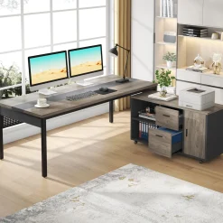 Industrial L-Shaped Desk, 71