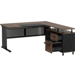 Industrial L-Shaped Desk, 63