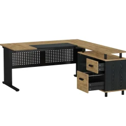 Industrial L-Shaped Desk, 63