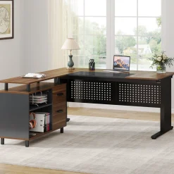 Industrial L-Shaped Desk, 63