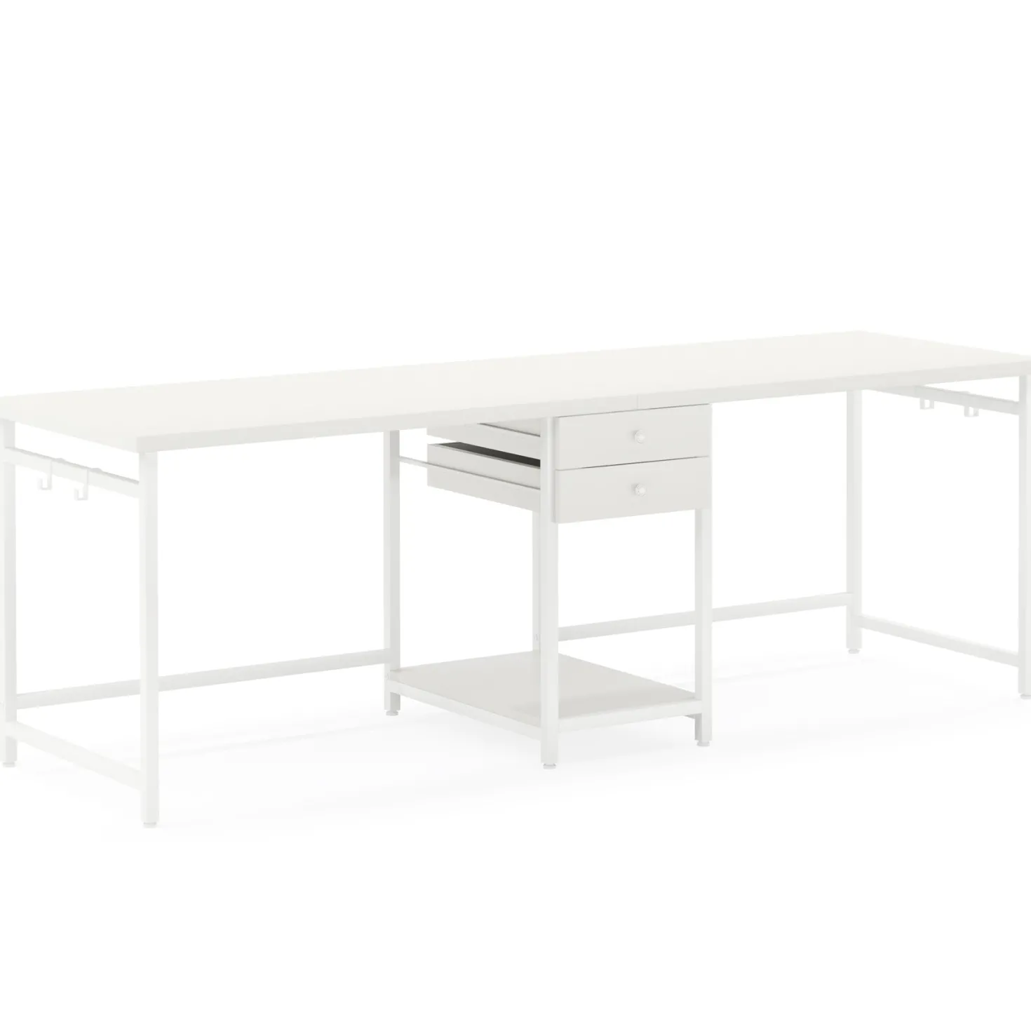 Industrial Two Person Desk, 78" Double Computer Desk with Drawers