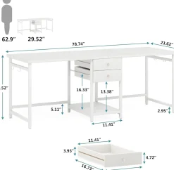 Industrial Two Person Desk, 78