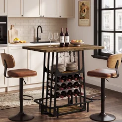 Kitchen Island with 3 Shelves, 39.4" Kitchen Shelf with Large Worktop & Glass Holder