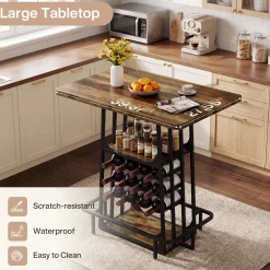 Kitchen Island with 3 Shelves, 39.4