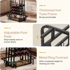 Kitchen Island with 3 Shelves, 39.4