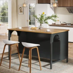 Kitchen Island with 3 Storage Shelves, 55